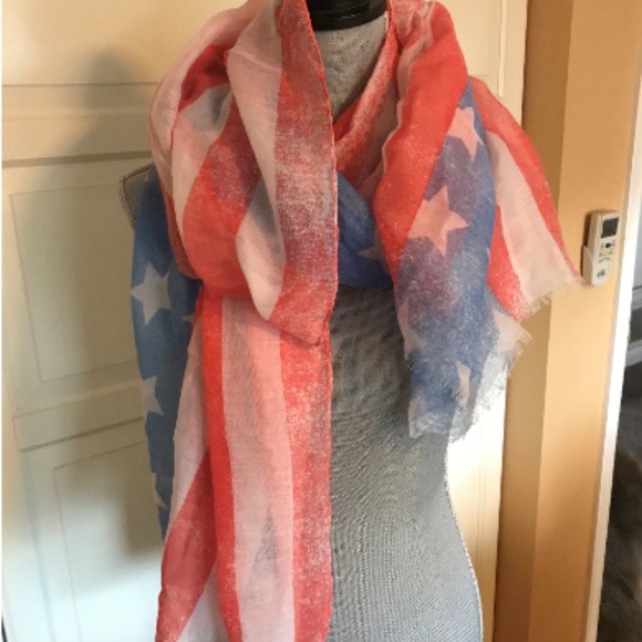 Cotton On Accessories - Cotton On Thin/Sheer American Flag Scarf
